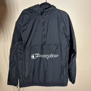 Champion Black Packable Windbreaker Jacket | Large | NWOT 🖤